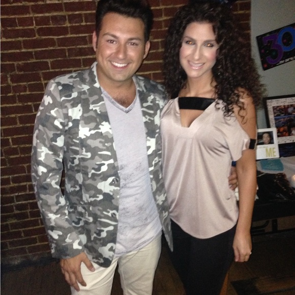 Faux leather cold shoulder top - Picture 2 of 4